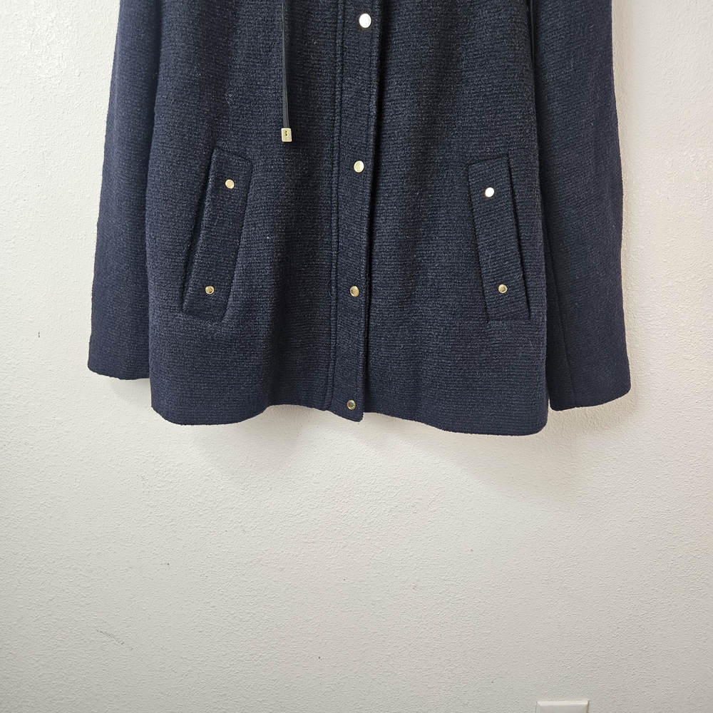 Zara Basic Jacket Navy Blue Full Zip Snap Long Sl… - image 2